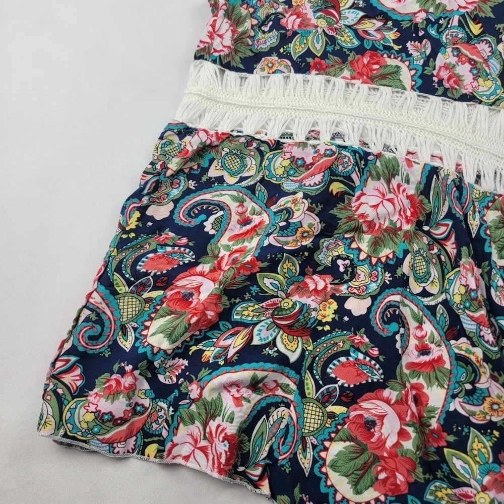 NWT Ana & Rose oversized sheer crochet embroidery printed flowy sleeveless top - Picture 2 of 5